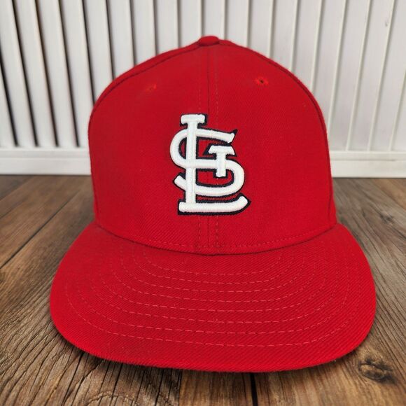 VINTAGE St Louis Cardinals New Era 59fifty Sz 7.5 Hat Cap Red Wool USA Baseball - Picture 2 of 11